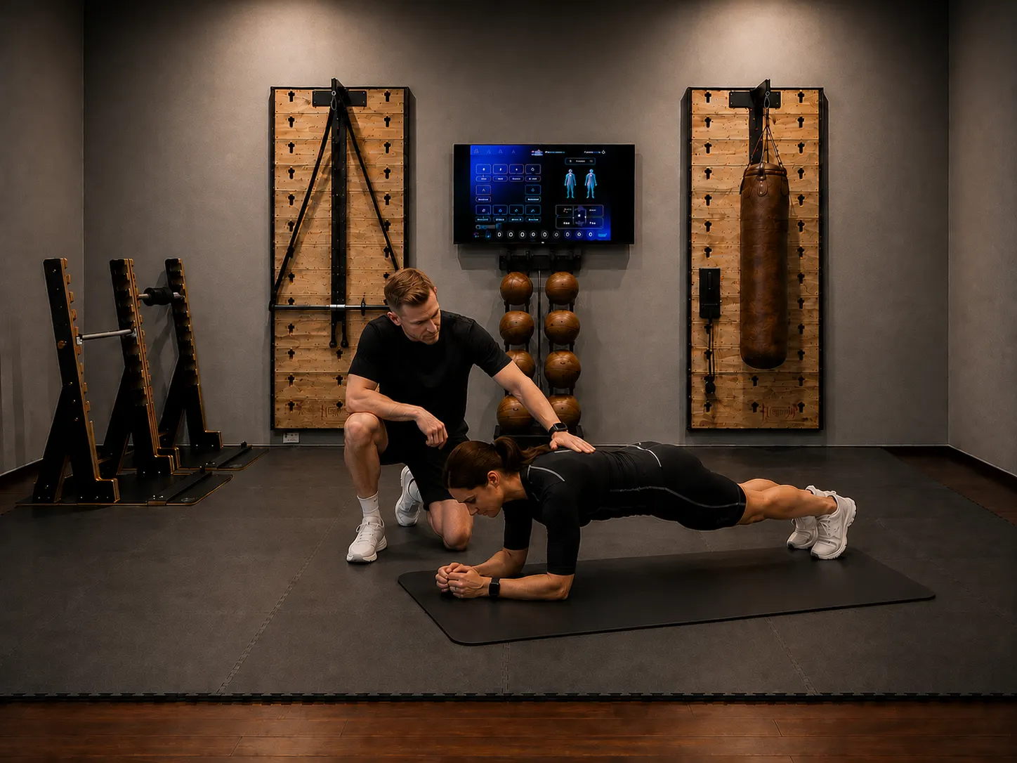 EMS-Coach betreut eine Kundin beim Training im Studio Siegburg